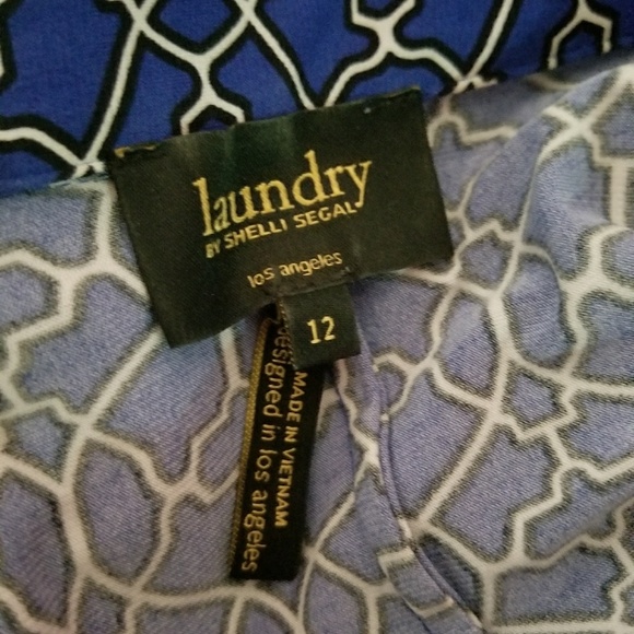 Laundry Shelli Segal blue ruched print shirt dress - Picture 5 of 6